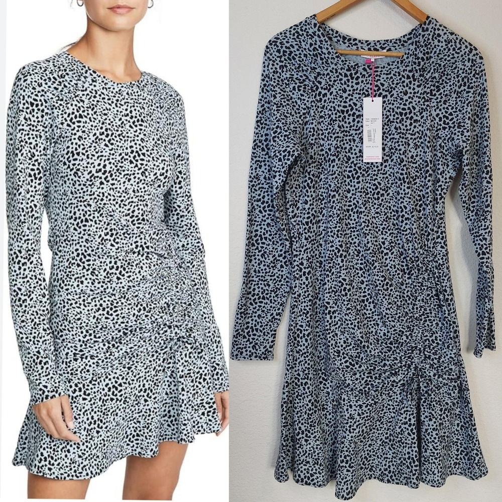 Parker Rhea Animal Print Long Sleeve Mini Dress Size Large